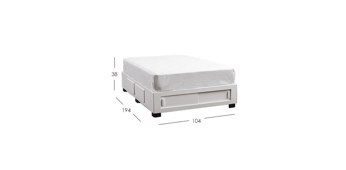Base De Cama Cajonera Individual Koren Blanco