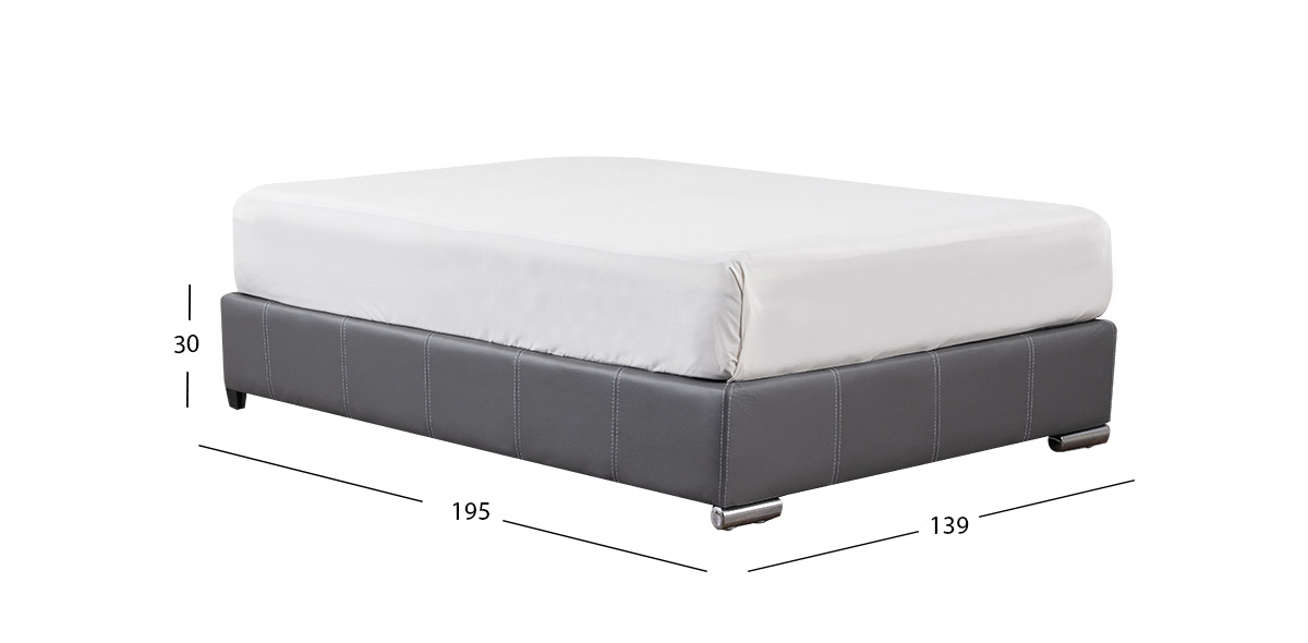 Base De Cama Matrimonial Vielka Gris