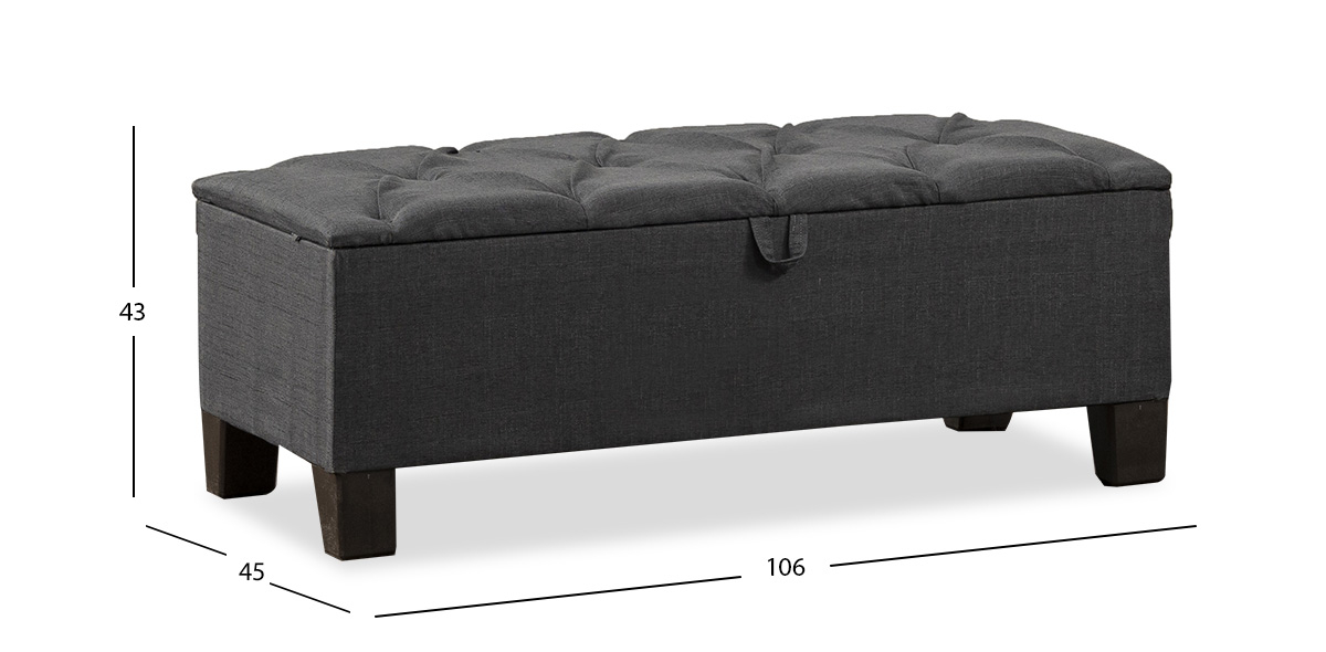 Baúl Pie de Cama Cleo New Gris