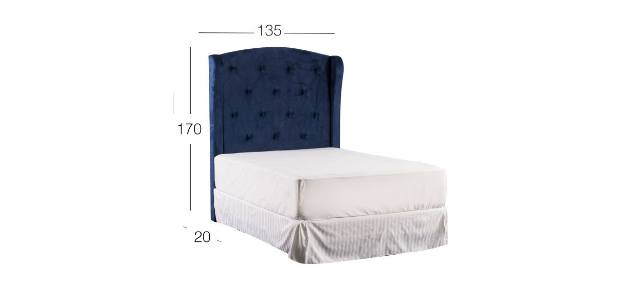 Cabecera Matrimonial Perla Plus Azul