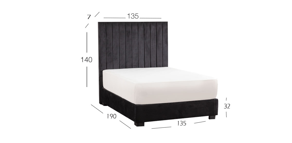 Cama Matrimonial Megan Negro