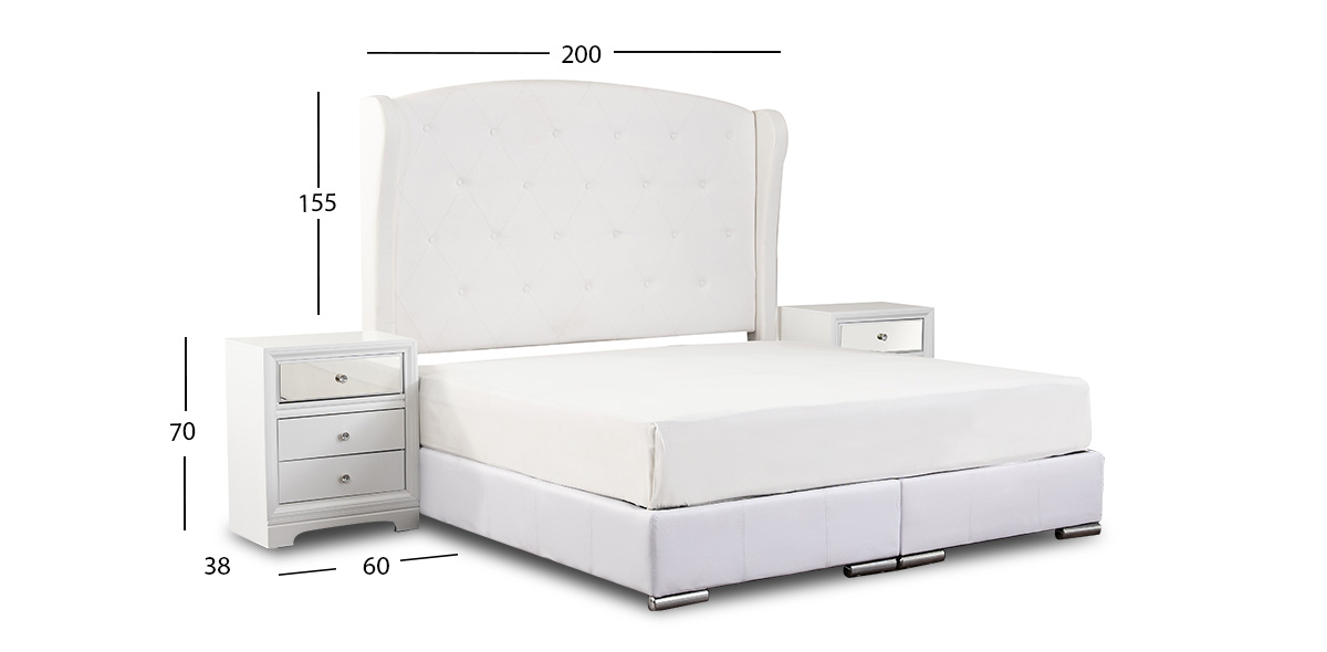 Recámara King Size Perla Plus Blanco 3 Piezas