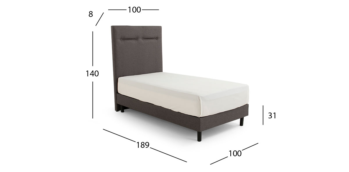 Cama Individual Dreams Life Gris