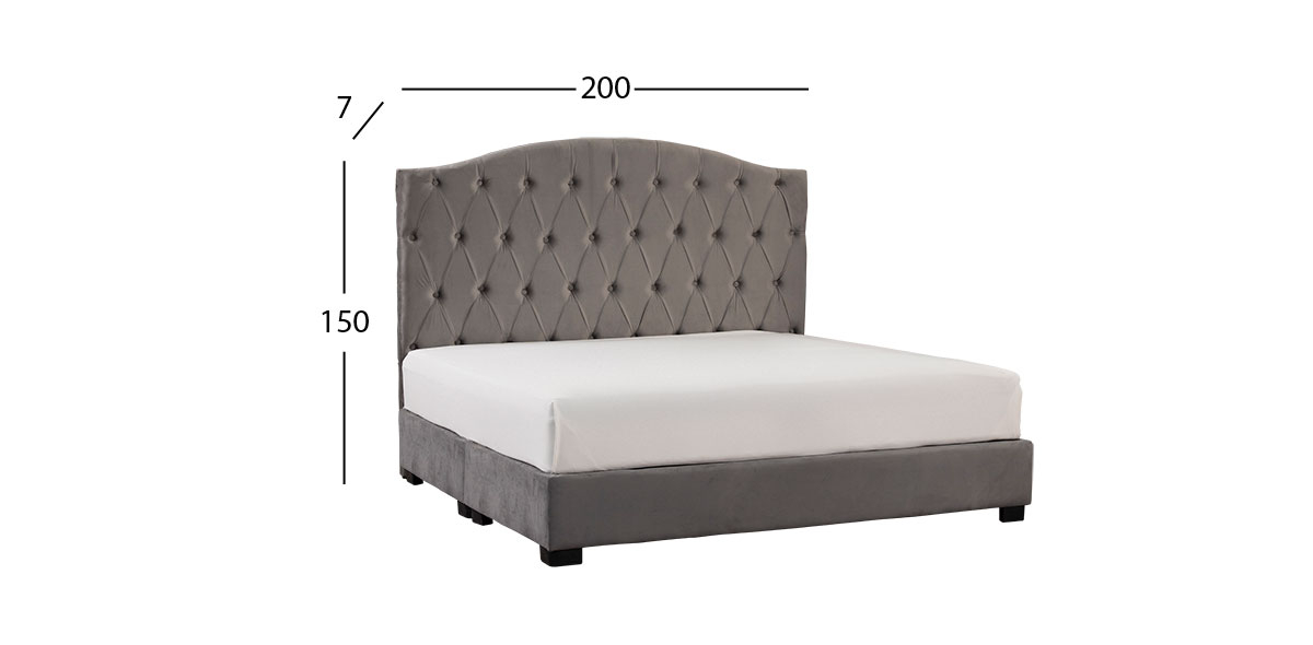 Cabecera King Size Terciopelo Zhola Gris