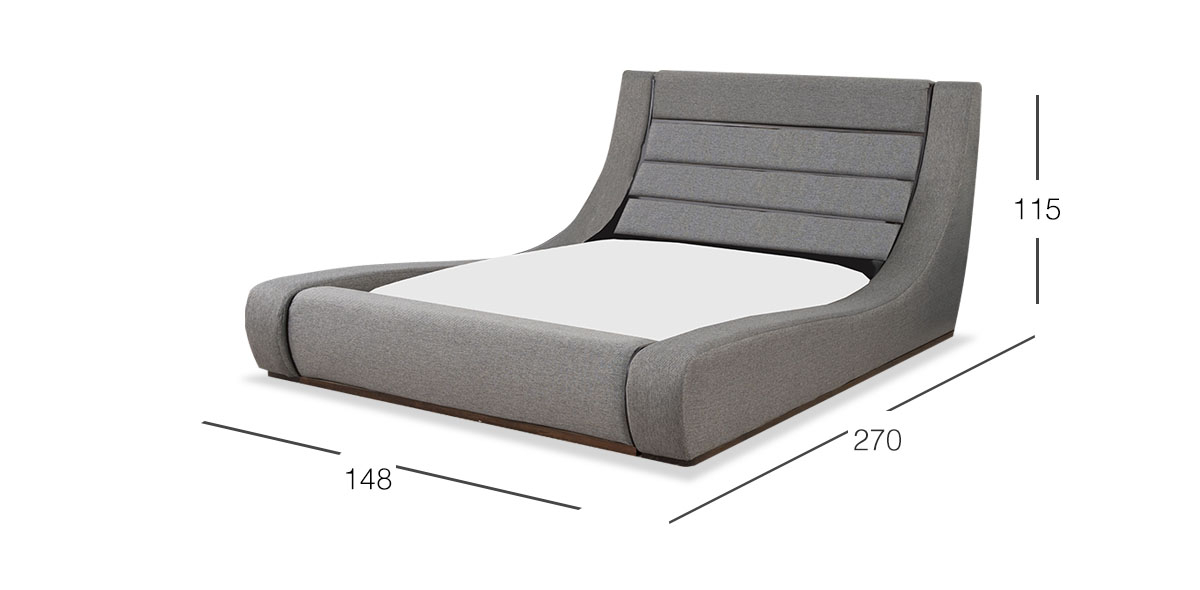 Cama Matrimonial Gipsy Gris