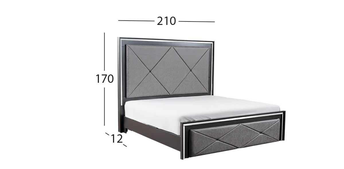 Cabecera Con Luz King Size Lisboa Plata