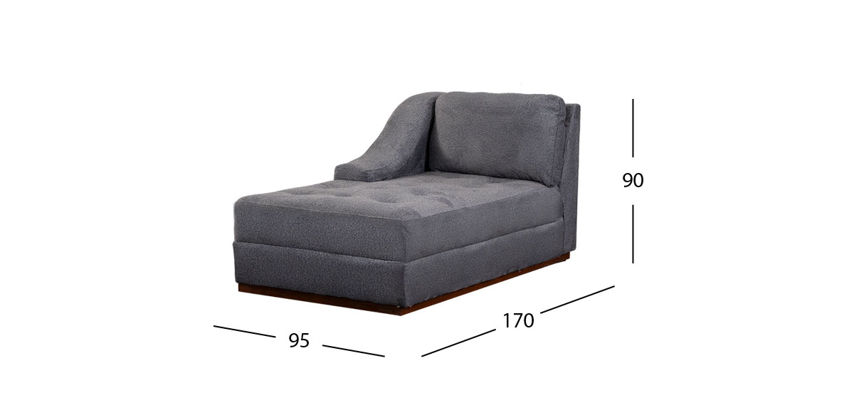Sillón Largo Brazo Izquierdo Tifany Plus Gris Smoke