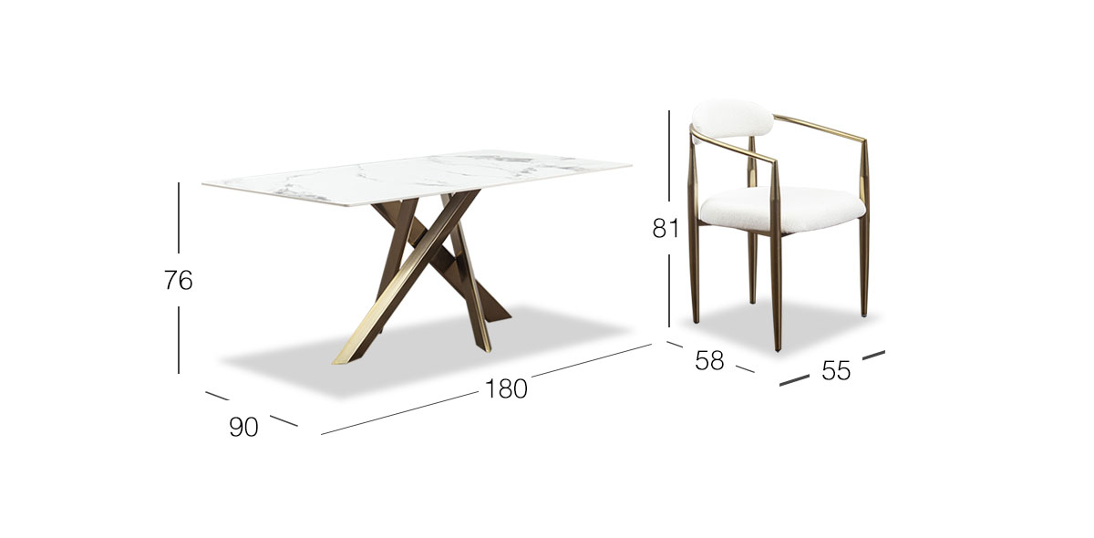 Comedor Rectangular Lusso Beige 7 Piezas