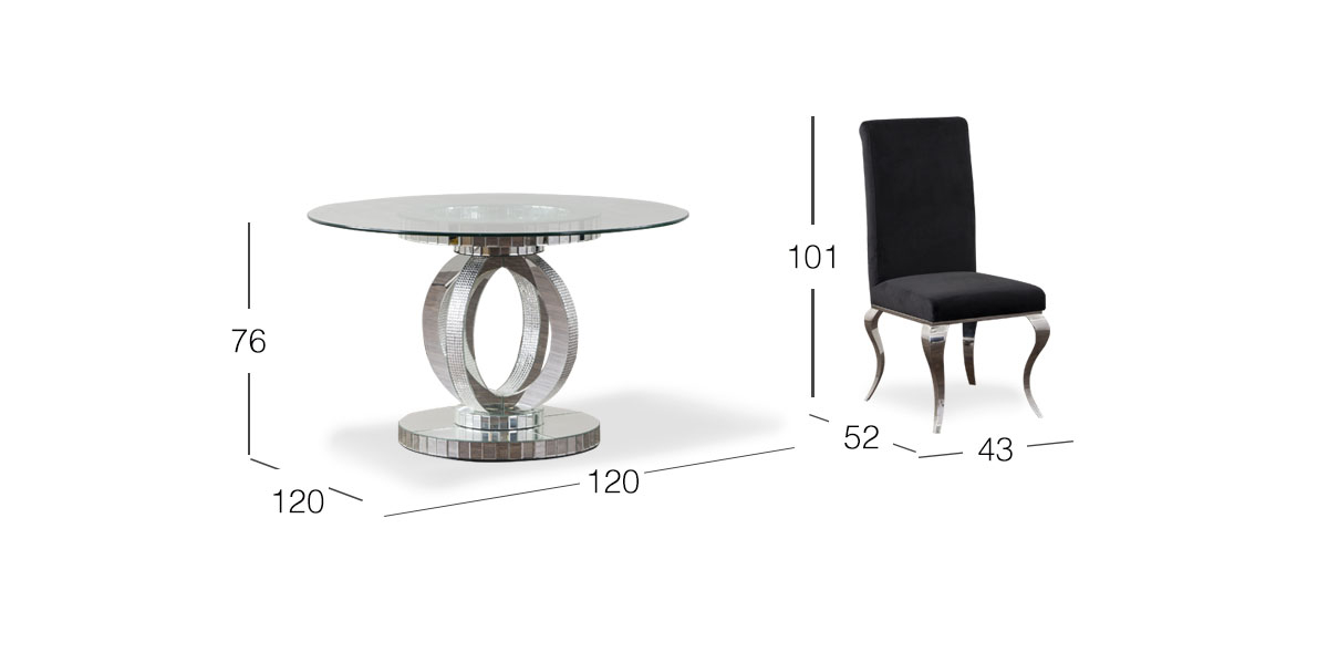 Comedor Redondo Genesis Con Sillas Elenor Negro 5 Piezas