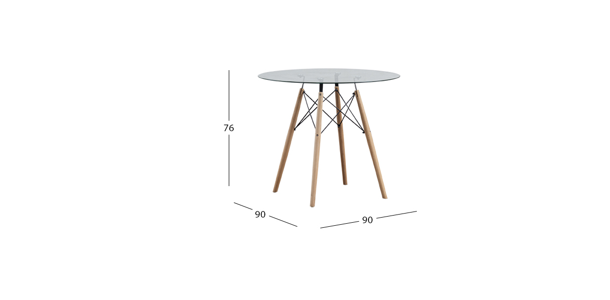 Mesa Comedor 90 Cm Redonda Atlas PL
