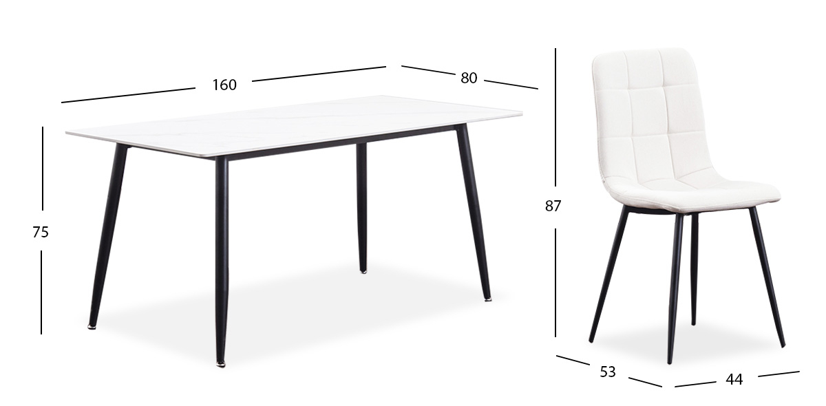 Comedor Rectangular Clever Beige 7 Piezas