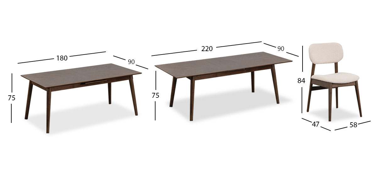 Comedor Con Extensión Toulouse Beige 7 Piezas
