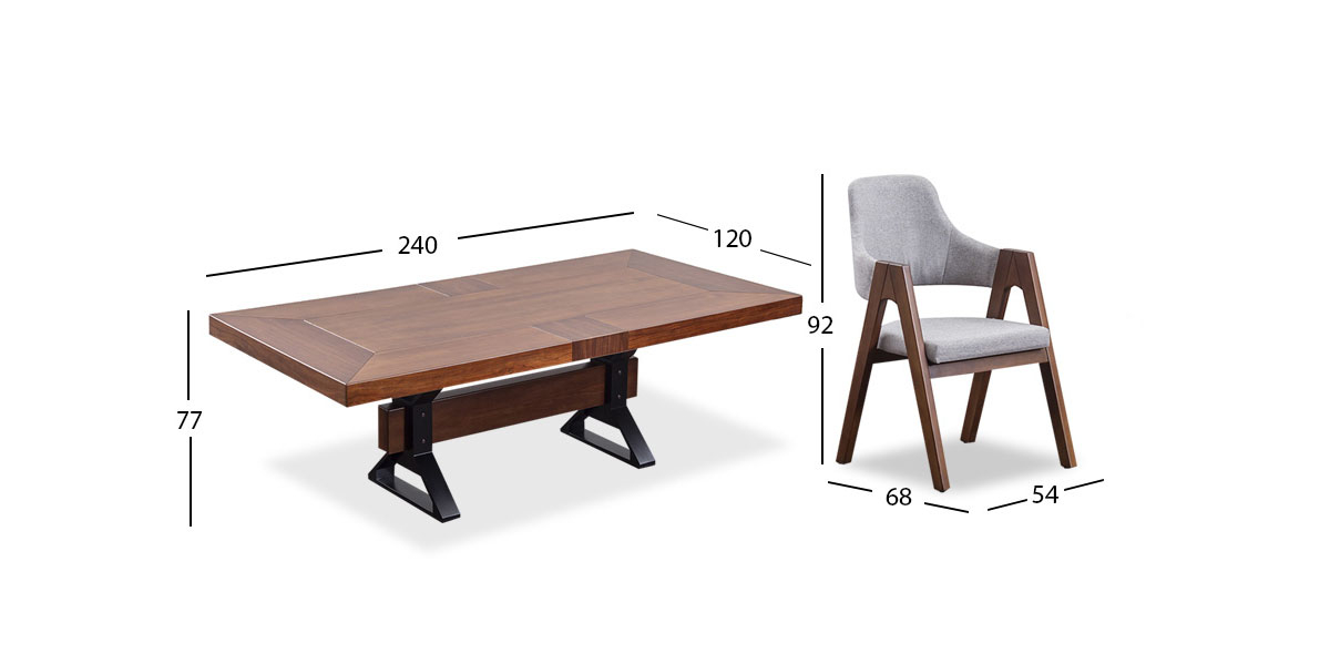 Comedor Rectangular 240 Cm Estocolmo Plata 7 Piezas