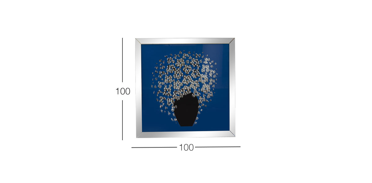 Cuadro Figura Flores Cristal GD-9628