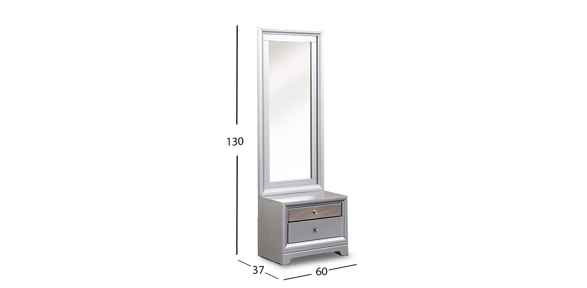 Espejo Vertical Con Cajón Perla Plus Gris