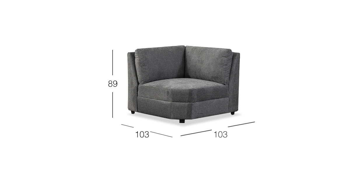 Sillón Esquinero Elite Gris Charcoal