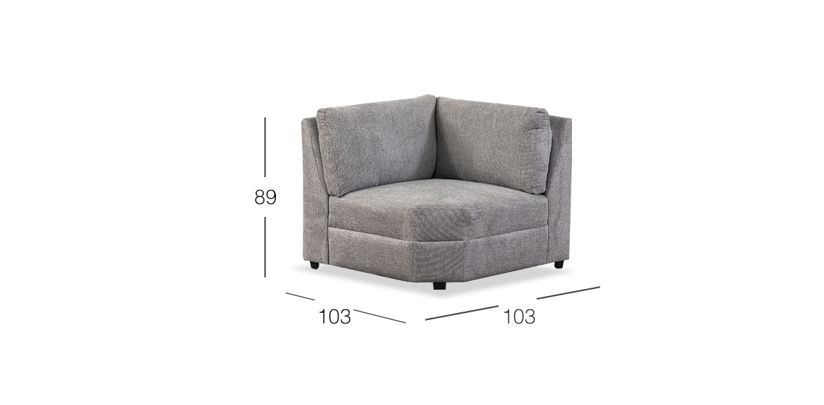 Sillón Esquinero Elite Gris Claro