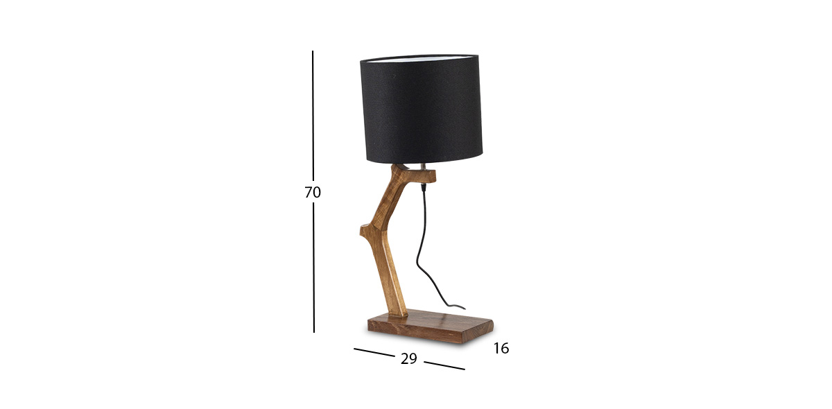 Lámpara de Mesa Parota Coral Negro