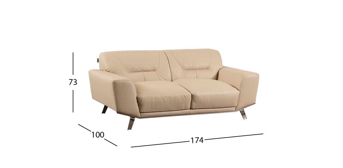 Sofá 2 Plazas Piel Ameno CL Beige (Boal)