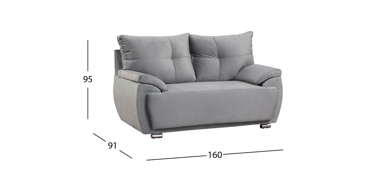 Sofá 2 Plazas Cartagena Soft Gris Oxford