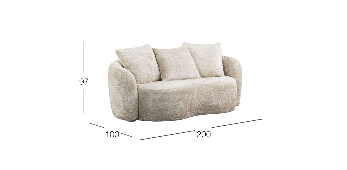 Sofá 2 Plazas Cornelia CL Beige