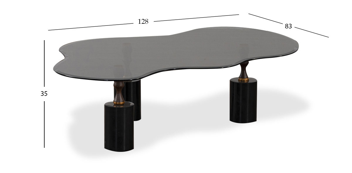 Mesa De Centro Cristal Murk Negro