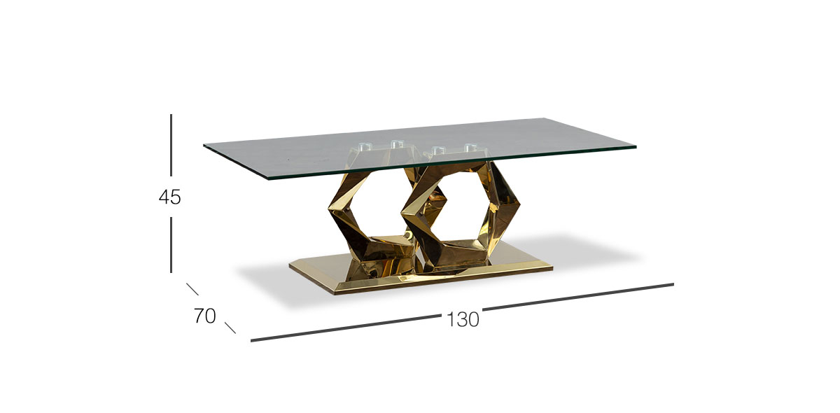 Mesa de Centro Rectangular Royal Gold Hexa