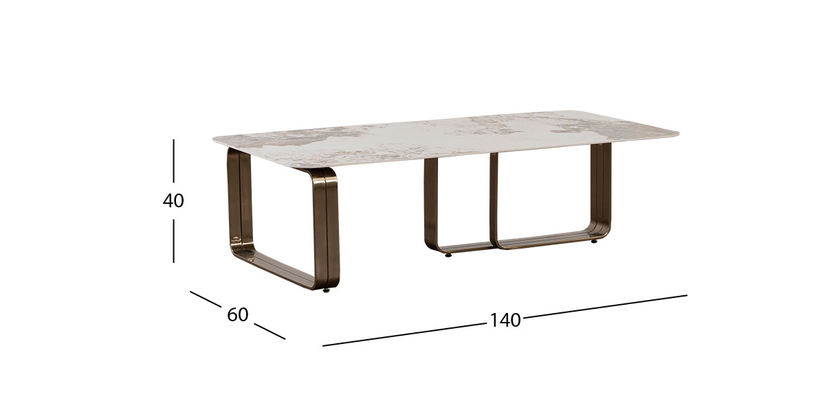 Mesa De Centro Rectangular Fall Dorado