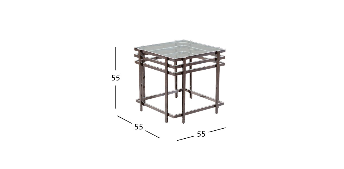 Mesa Lateral Cuadrada Ezra Plata