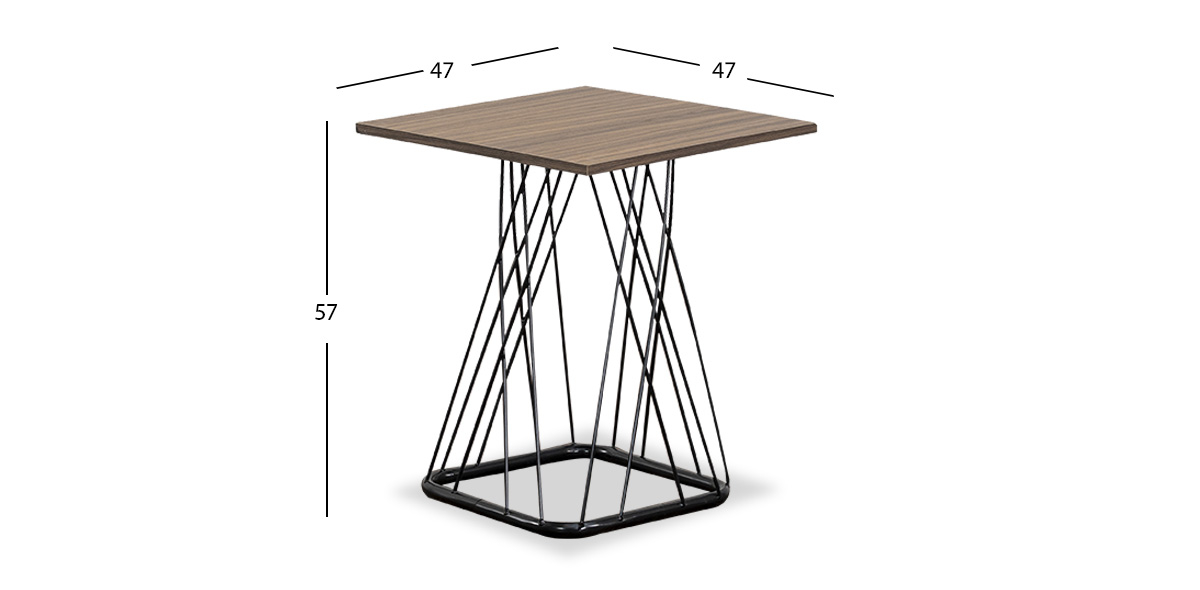 Mesa Lateral Cuadrada Nápoles Café Parota