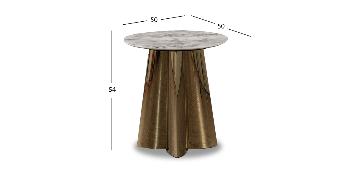 Mesa Lateral Redonda Spring Dorado