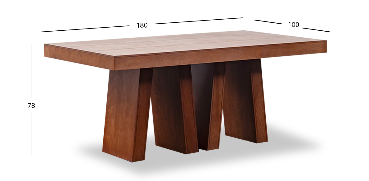 Mesa Comedor Rectangular 180 X 100 Cm Odette Café
