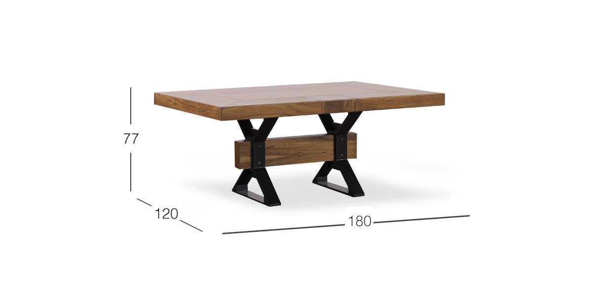 Mesa Rectangular Comedor 180x120 Cm Estocolmo Café