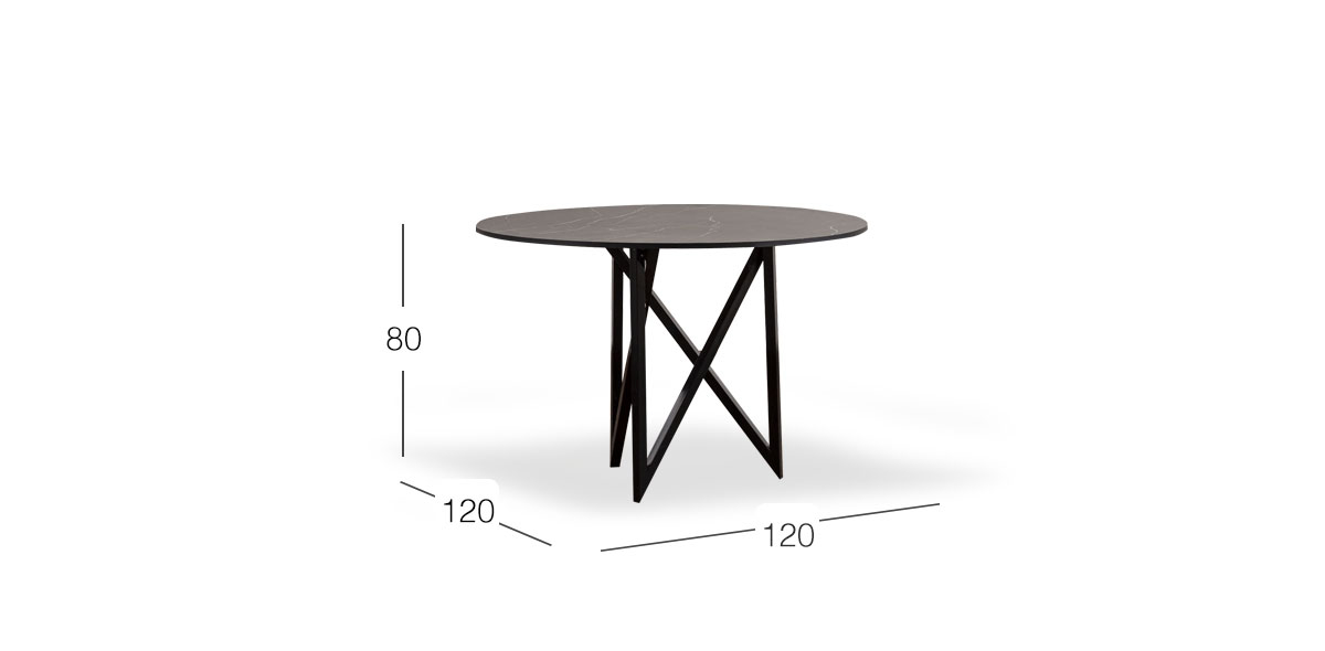 Mesa Comedor Redonda 120 Cm Nápoles Negro
