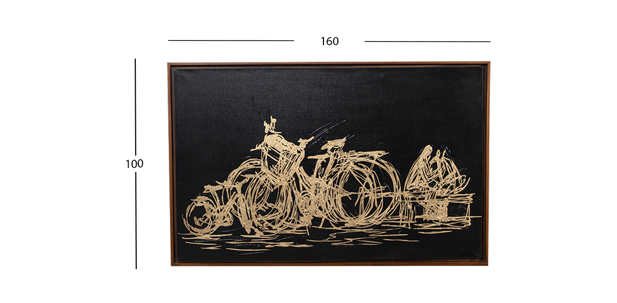 Cuadro Decorativo Al Oleo Bicicleta CL Negro