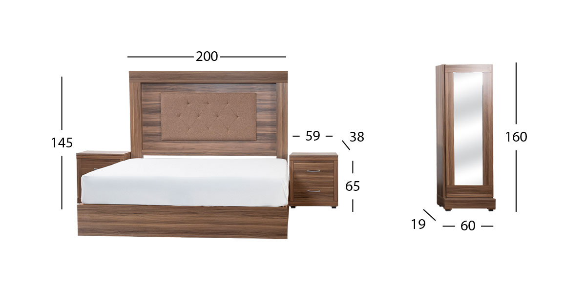 Recámara King Size Antea Café Parota 4 Piezas