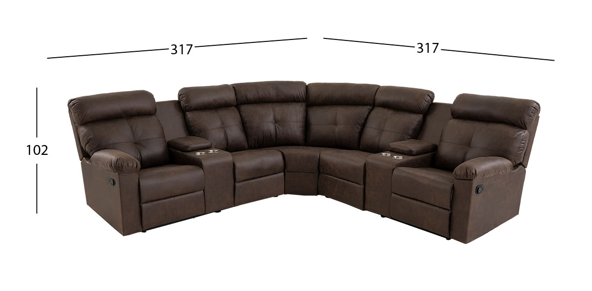 Sala Modular Con Reclinable Liam Plus Café