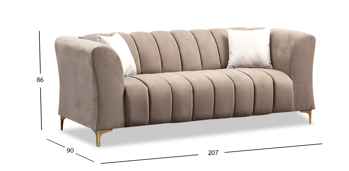 Sofá 3 Plazas Emma Beige