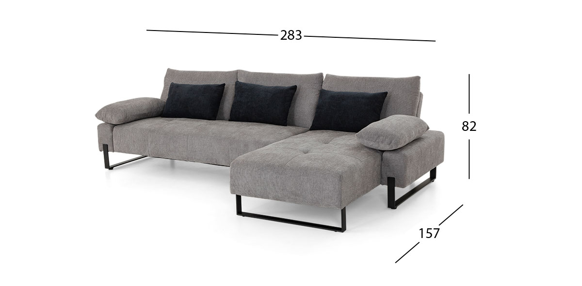 Sala En L Con Respaldo Abatible Regine Gris