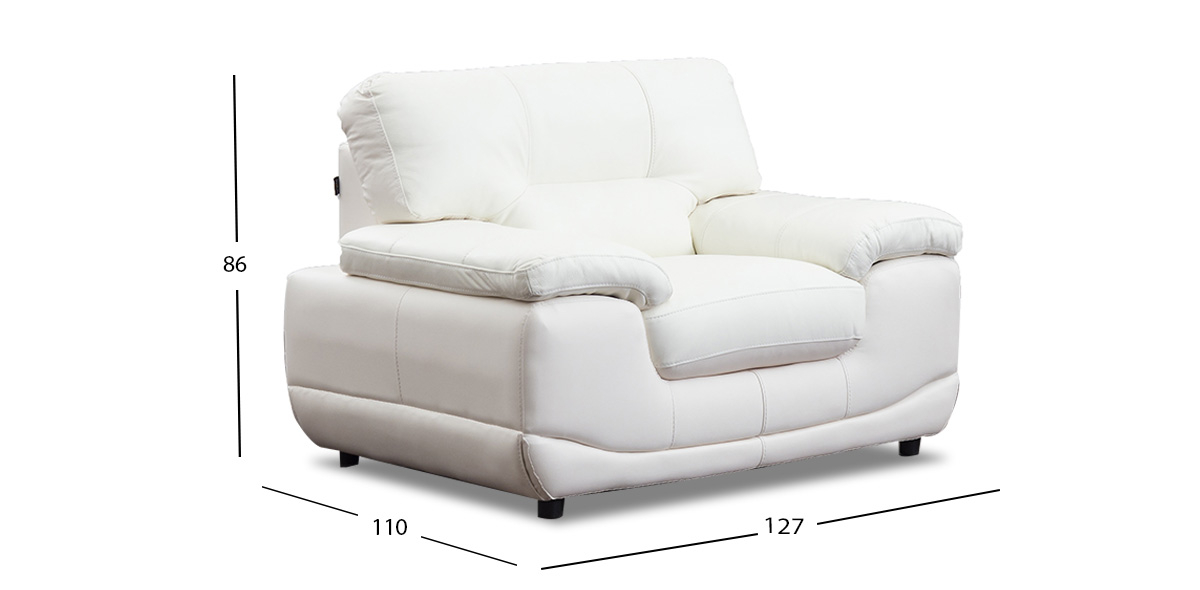 Sillón Piel Match Lazzio Blanco (Boal)