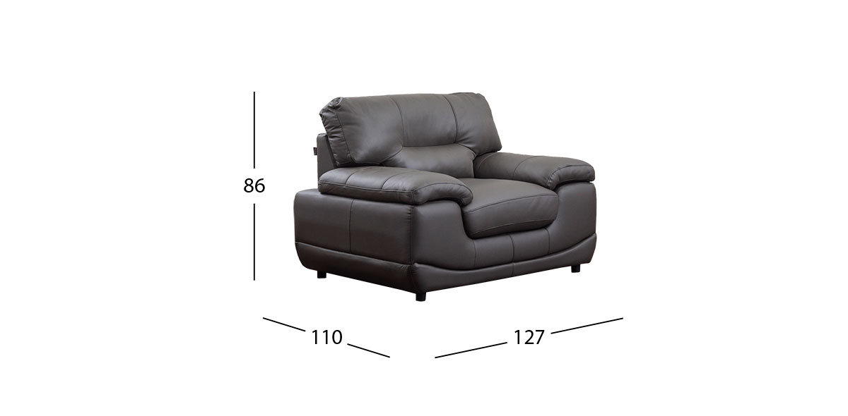 Sillón Piel Match Lazzio Gris (Boal)