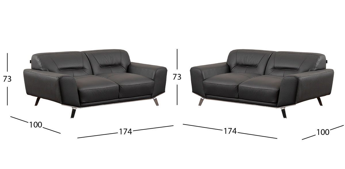Sala Piel Ameno CL Gris (Boal) 2 Piezas