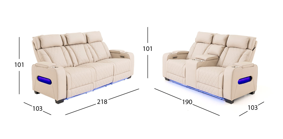 Sala Con Reclinables Eléctricos Jetour Beige