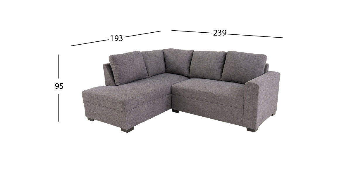 Sala Modular Izquierda Anya New Gris Grafito