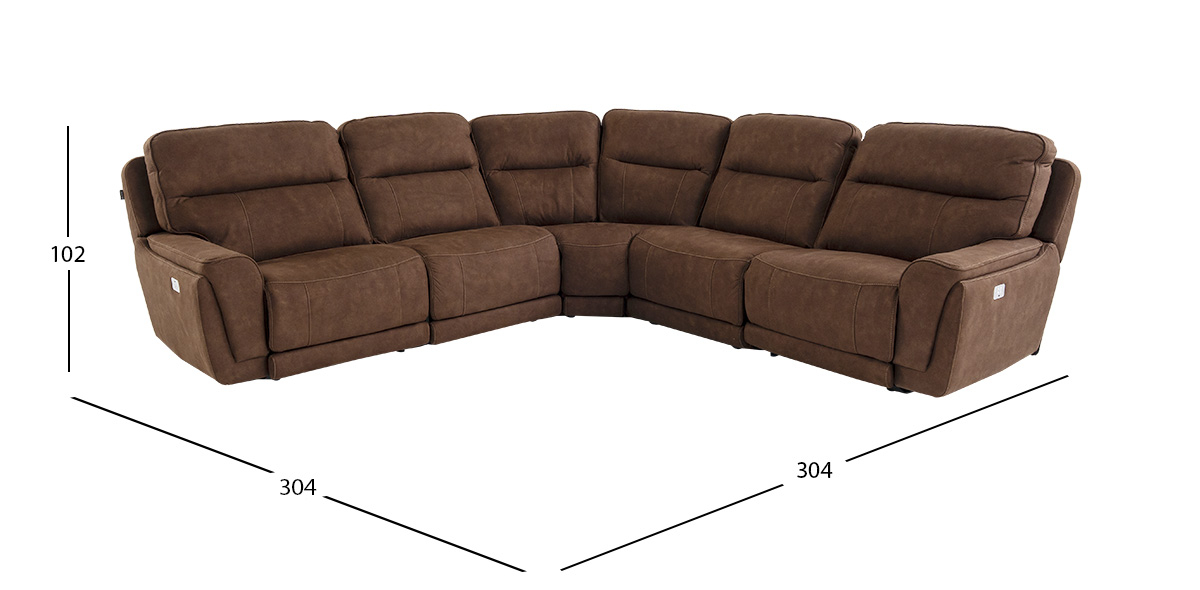 Sala Modular Con Reclinables Eléctricos Darno Curvo Café (Boal)
