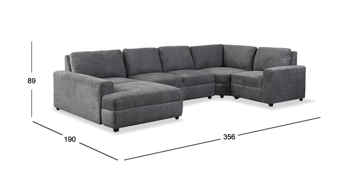 Sala Elite Gris Charcoal 4 Piezas