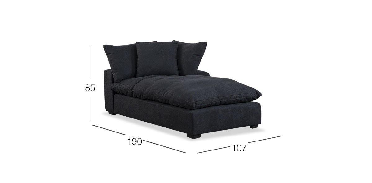 Sillón Largo Derecho Cotton CL Negro