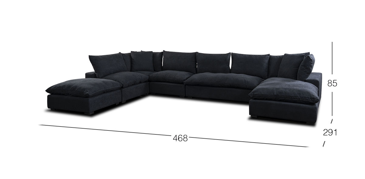 Sala Cotton CL Negro 6 Piezas