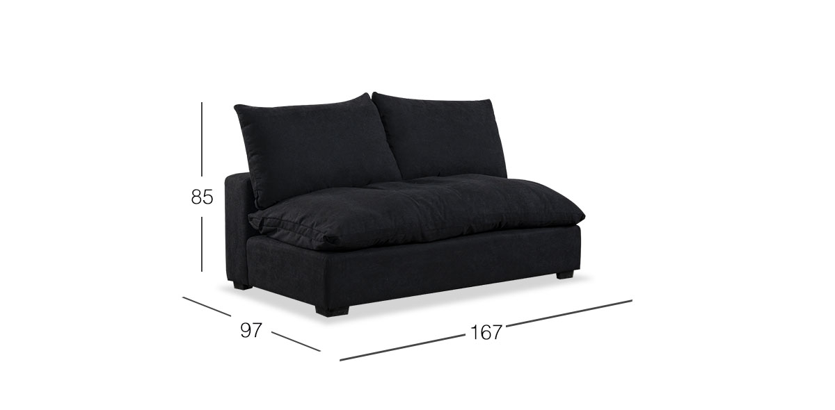 Sofá 2 Plazas Cotton CL Negro