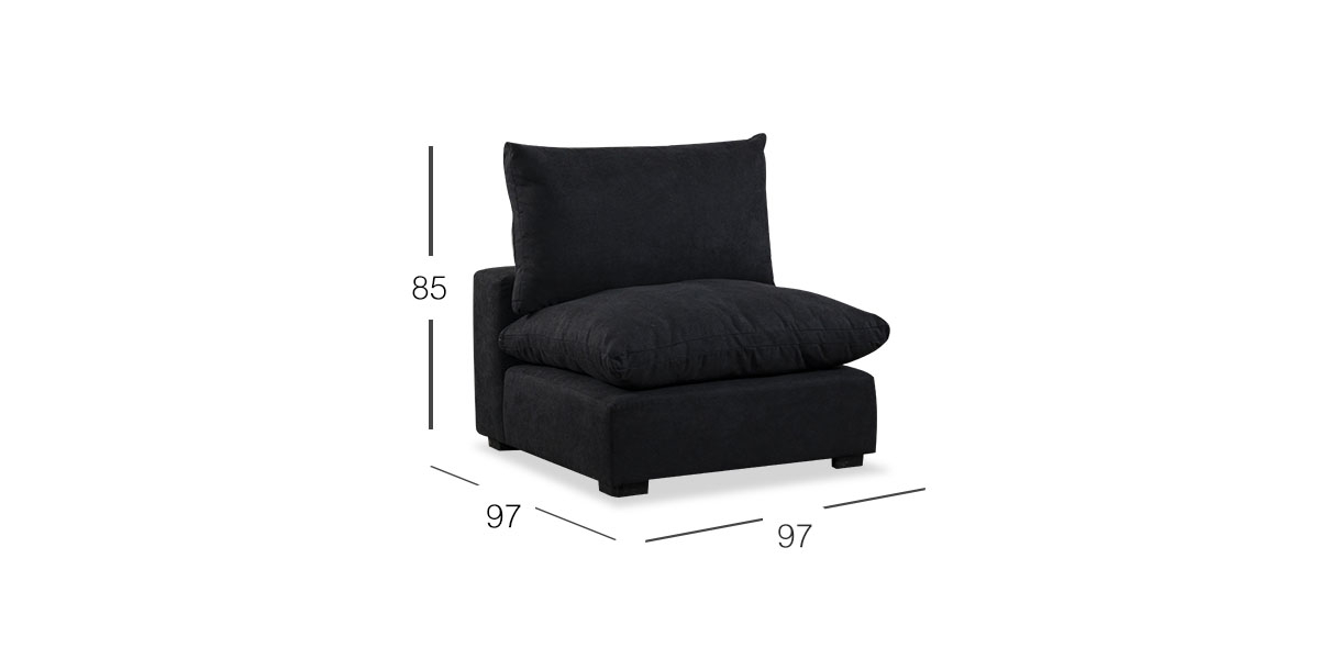 Sillón Sin Brazos Cotton CL Negro